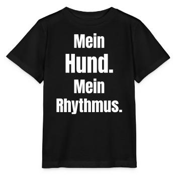 Mein Hund Mein Rhythmus - Stanley/Stella Kinder T-Shirt MINI CREATOR  - Schwarz - Vorne - Mikhail (115cm)