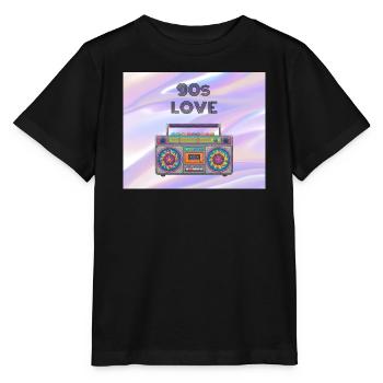 Boombox d’amour des années 90 - T-shirt bio MINI CREATOR Stanley/Stella Enfant - noir - Devant - Mikhail (115cm)