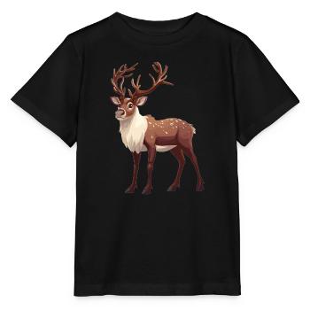 Rentiere Rentier - Stanley/Stella Kinder T-Shirt MINI CREATOR  - Schwarz - Vorne - Mikhail (115cm)