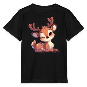 Rentiere Rentier - Stanley/Stella Kinder T-Shirt MINI CREATOR  - Schwarz - Vorne - Mikhail (115cm)