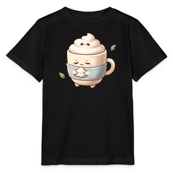 Kuschelige Wolkenkaffee Becher - Stanley/Stella Kinder T-Shirt MINI CREATOR  - Schwarz - Vorne - Mikhail (115cm)