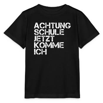 Attention school, here I come - Stanley/Stella MINI CREATOR Kids’ T-Shirt - black - Front - Mikhail (115cm)