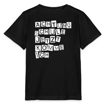 Attention school, here I come - Stanley/Stella MINI CREATOR Kids’ T-Shirt - black - Front - Mikhail (115cm)