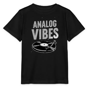 Analog Vibes – motif vinyle vinyle - T-shirt bio MINI CREATOR Stanley/Stella Enfant - noir - Devant - Mikhail (115cm)