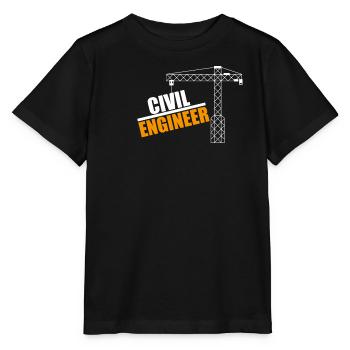 Bauingenieur Kran Motiv - Stanley/Stella Kinder T-Shirt MINI CREATOR  - Schwarz - Vorne - Mikhail (115cm)