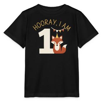 Hourra, j’ai 1 anniversaire de Sweet Fox - T-shirt bio MINI CREATOR Stanley/Stella Enfant - noir - Devant - Mikhail (115cm)