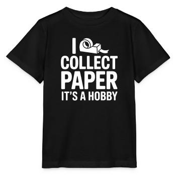 Je collectionne du papier, c’est un hobby - T-shirt bio MINI CREATOR Stanley/Stella Enfant - noir - Devant - Mikhail (115cm)