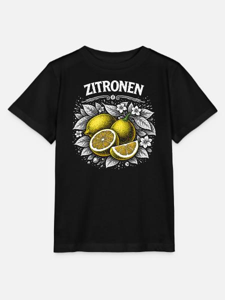 Zitrone Kraft – Retro Frucht-Illustration - Stanley/Stella Kinder T-Shirt MINI CREATOR  - Schwarz