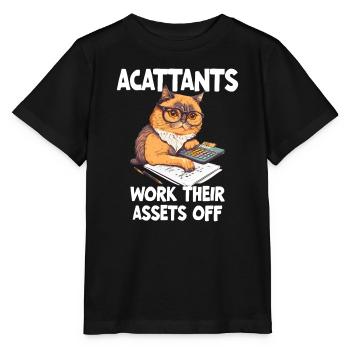 Funny Accountant Work Their Assets Off - Stanley/Stella MINI CREATOR Kids’ T-Shirt - black - Front - Mikhail (115cm)