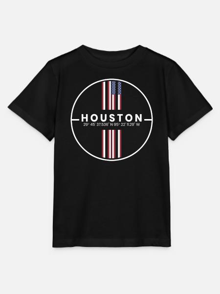 Houston Koordinaten - Stanley/Stella Kinder T-Shirt MINI CREATOR  - Schwarz