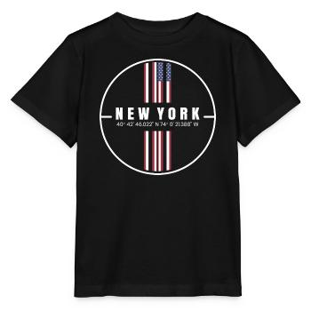 Coordonnées de New York - T-shirt bio MINI CREATOR Stanley/Stella Enfant - noir - Devant - Mikhail (115cm)