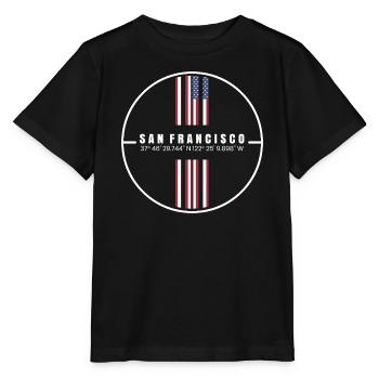 Coordonnées de San Francisco - T-shirt bio MINI CREATOR Stanley/Stella Enfant - noir - Devant - Mikhail (115cm)