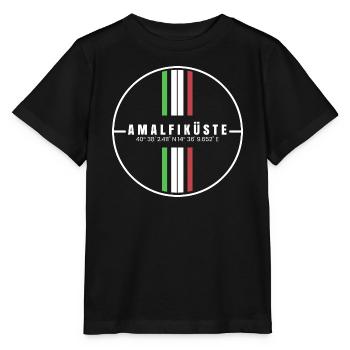 Coordonnées de la côte amalfitaine - T-shirt bio MINI CREATOR Stanley/Stella Enfant - noir - Devant - Mikhail (115cm)