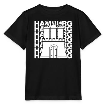 HAMBURG STADTTOR, HANSE, MOIN, HH - Stanley/Stella Kinder T-Shirt MINI CREATOR  - Schwarz - Vorne - Mikhail (115cm)
