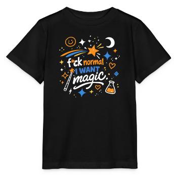 Magie statt Normalität - Stanley/Stella Kinder T-Shirt MINI CREATOR  - Schwarz - Vorne - Mikhail (115cm)