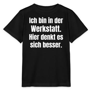 Je suis dans l’atelier en train de dire - T-shirt bio MINI CREATOR Stanley/Stella Enfant - noir - Devant - Mikhail (115cm)