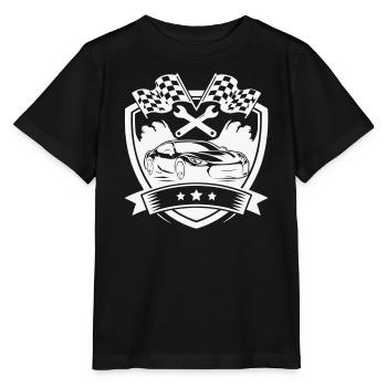 Auto KFZ Shield Logo - Stanley/Stella Kinder T-Shirt MINI CREATOR  - Schwarz - Vorne - Mikhail (115cm)