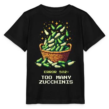 Trop de courgettes | Récolte et mise en conserve - T-shirt bio MINI CREATOR Stanley/Stella Enfant - noir - Devant - Mikhail (115cm)