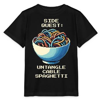 Cable clutter untangled | Cable management - Stanley/Stella MINI CREATOR Kids’ T-Shirt - black - Front - Mikhail (115cm)