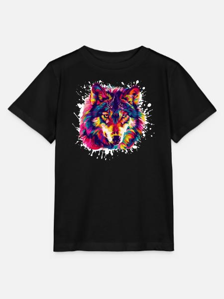 Wolf Tier Animal - Stanley/Stella Kinder T-Shirt MINI CREATOR - Schwarz