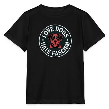 Liebe Hunde, hasse Faschismus – Antifaschistische Ware - Stanley/Stella Kinder T-Shirt MINI CREATOR  - Schwarz - Vorne - Mikhail (115cm)