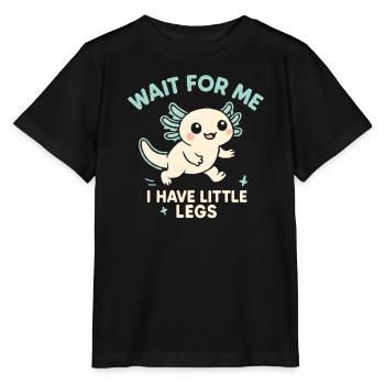 Axolotl disant un mème Humour Petites jambes drôles - T-shirt bio MINI CREATOR Stanley/Stella Enfant - noir - Devant - Mikhail (115cm)