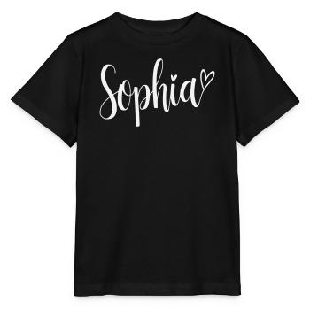 Sophia Name Font Heart - Stanley/Stella MINI CREATOR Kids’ T-Shirt - black - Front - Mikhail (115cm)
