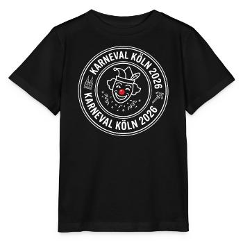 Carnaval de Cologne 2026 – Sceau officiel du bouffon - T-shirt bio MINI CREATOR Stanley/Stella Enfant - noir - Devant - Mikhail (115cm)