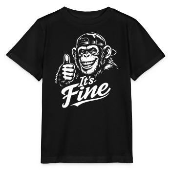 Happy Monkey Thumbs Up - Stanley/Stella Kinder T-Shirt MINI CREATOR  - Schwarz - Vorne - Mikhail (115cm)