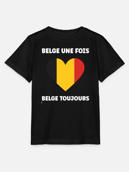 Belgische Herz-Trikolore - Stanley/Stella Kinder T-Shirt MINI CREATOR - Schwarz