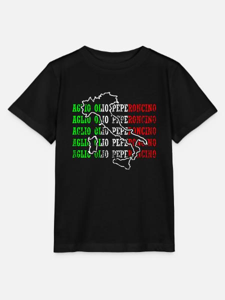 Lustiges Knoblauchöl Chili-Pfeffer-Souvenirs Italien - Stanley/Stella Kinder T-Shirt MINI CREATOR  - Schwarz