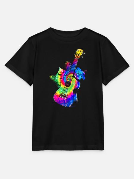 Hawaiian Ukulele Uke Tie Dye - Stanley/Stella Kinder T-Shirt MINI CREATOR  - Schwarz