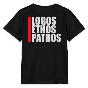 Logos Ethos Pathos Rhetoric Philosophy Student - Stanley/Stella MINI CREATOR Kids’ T-Shirt - black - Front - Mikhail (115cm)