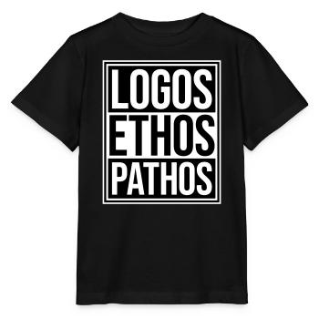Logos Ethos Pathos Rhetoric Philosophy Student - Stanley/Stella MINI CREATOR Kids’ T-Shirt - black - Front - Mikhail (115cm)