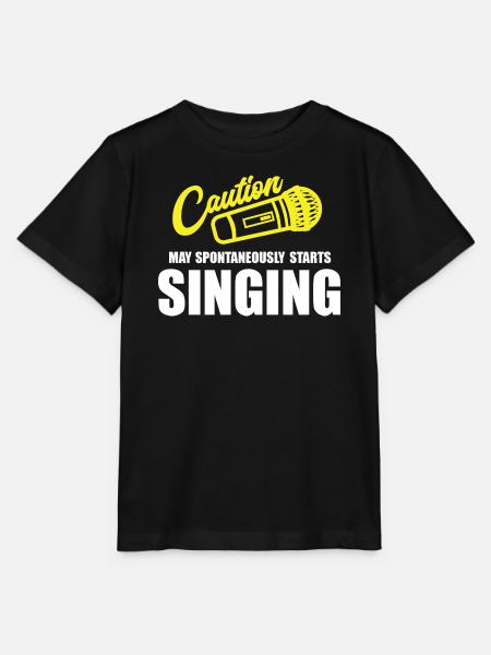 Caution My Spontaneity Starts Singing - Stanley/Stella Kinder T-Shirt MINI CREATOR  - Schwarz