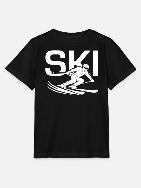 Ski Sport Silhouette - Stanley/Stella Kinder T-Shirt MINI CREATOR - Schwarz