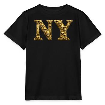 Golden Skull NY Monogram - Stanley/Stella Kinder T-Shirt MINI CREATOR  - Schwarz - Vorne - Mikhail (115cm)