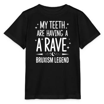 Bruxisme Légende du Bruxisme Grincement de dents Rave Design - T-shirt bio MINI CREATOR Stanley/Stella Enfant - noir - Devant - Mikhail (115cm)