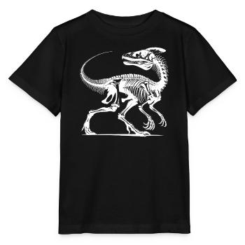 Dinosaurier Raptor mit Rückgrat Knochen - Stanley/Stella Kinder T-Shirt MINI CREATOR  - Schwarz - Vorne - Mikhail (115cm)