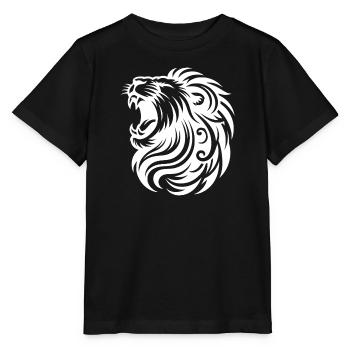 Lion rugissant avec une crinière et des dents élégantes - T-shirt bio MINI CREATOR Stanley/Stella Enfant - noir - Devant - Mikhail (115cm)