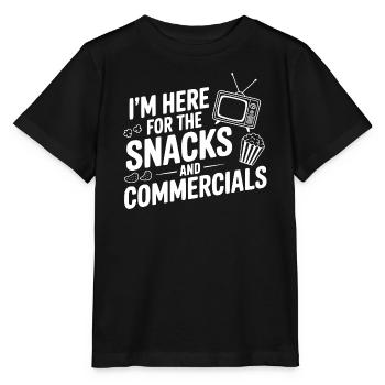 Je suis là pour les snacks et les publicités - T-shirt bio MINI CREATOR Stanley/Stella Enfant - noir - Devant - Mikhail (115cm)