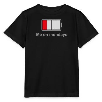 Low Battery Mondays – Low Energy Mood - Stanley/Stella MINI CREATOR Kids’ T-Shirt - black - Front - Mikhail (115cm)