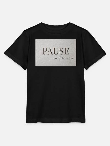 PAUSE – keine Erklärung - Stanley/Stella Kinder T-Shirt MINI CREATOR - Schwarz