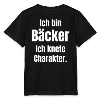 Je suis boulanger. Je pétris le caractère. - T-shirt bio MINI CREATOR Stanley/Stella Enfant - noir - Devant - Mikhail (115cm)
