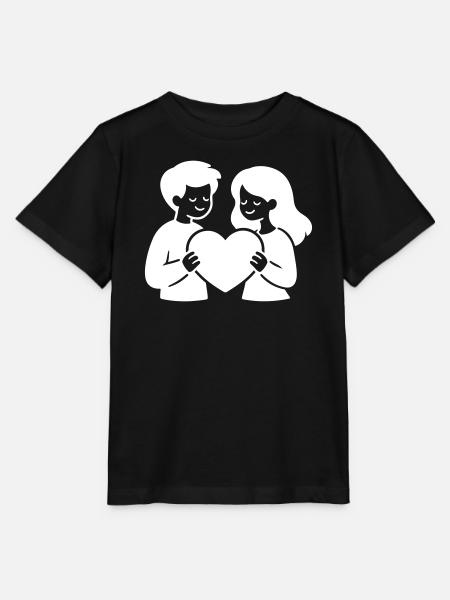 Liebespaar Verliebt Herz - Stanley/Stella Kinder T-Shirt MINI CREATOR - Schwarz
