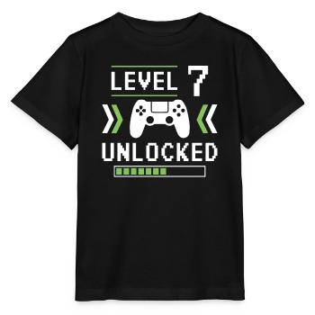 Level 7 freigeschaltet - Stanley/Stella Kinder T-Shirt MINI CREATOR  - Schwarz - Vorne - Mikhail (115cm)