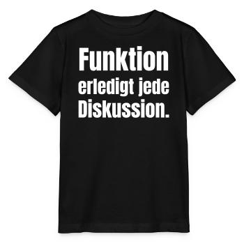 Funktion erledigt jede Diskussion - Stanley/Stella Kinder T-Shirt MINI CREATOR  - Schwarz - Vorne - Mikhail (115cm)