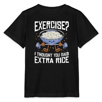 Rice Lover Gift Exercise Extra Rice - Stanley/Stella MINI CREATOR Kids’ T-Shirt - black - Front - Mikhail (115cm)
