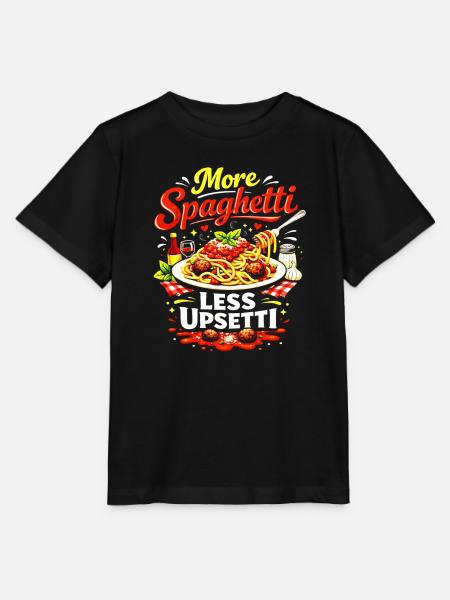 More Spaghetti Less Upsetti - Stanley/Stella Kinder T-Shirt MINI CREATOR - Schwarz