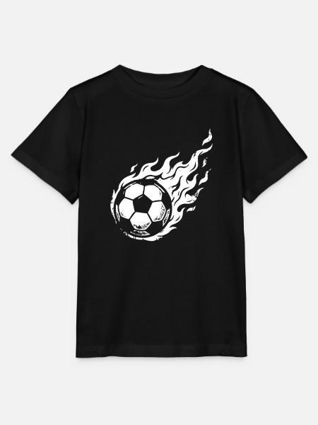 Brennender Fußball Flammen Weiß - Stanley/Stella Kinder T-Shirt MINI CREATOR - Schwarz